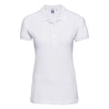White - Front - Russell Womens-Ladies Stretch Short Sleeve Polo Shirt