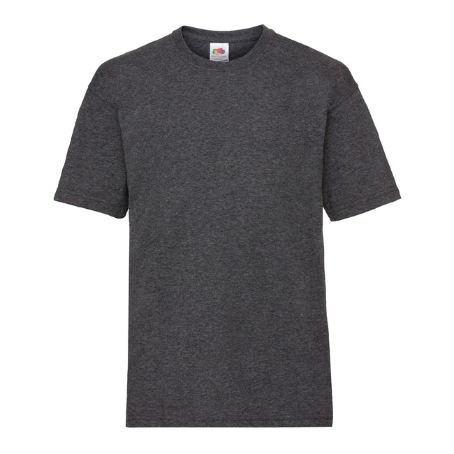 Dark Heather - Front - Fruit Of The Loom Childrens-Kids Valueweight T-Shirt