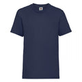 Navy - Front - Fruit Of The Loom Childrens-Kids Valueweight T-Shirt