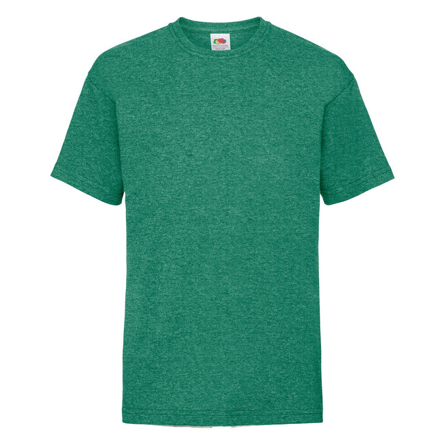 Retro Heather Green - Front - Fruit Of The Loom Childrens-Kids Valueweight T-Shirt