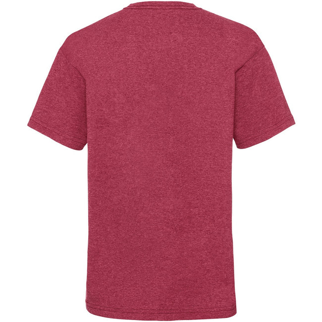 Vintage Heather Red - Back - Fruit Of The Loom Childrens-Kids Valueweight T-Shirt
