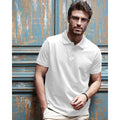White - Back - Tee Jays Mens Heavy Pique Short Sleeve Polo Shirt