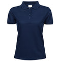 Navy Blue - Front - Tee Jays Womens-Ladies Heavy Short Sleeve Polo Shirt