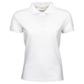 White - Front - Tee Jays Womens-Ladies Heavy Short Sleeve Polo Shirt