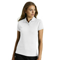 White - Back - Tee Jays Womens-Ladies Heavy Short Sleeve Polo Shirt