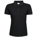 Black - Front - Tee Jays Womens-Ladies Heavy Short Sleeve Polo Shirt