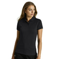 Black - Back - Tee Jays Womens-Ladies Heavy Short Sleeve Polo Shirt