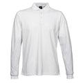 White - Front - Tee Jays Mens Luxury Stretch Long Sleeve Polo Shirt