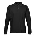 Black - Front - Tee Jays Mens Luxury Stretch Long Sleeve Polo Shirt