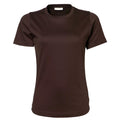 Chocolate - Front - Tee Jays Womens-Ladies Interlock Short Sleeve T-Shirt