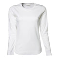 White - Front - Tee Jays Womens-Ladies Interlock Long Sleeve T-Shirt