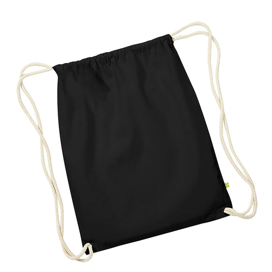 Black - Front - Westford Mill Earthware Organic Gymsac (13 Litres)