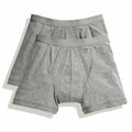 Light Grey Marl - Side - Fruit Of The Loom Mens Classic Boxer Shorts (Pack Of 2)