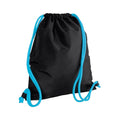 Black-Surf Blue - Front - Bagbase Icon Drawstring Bag-Gymsac
