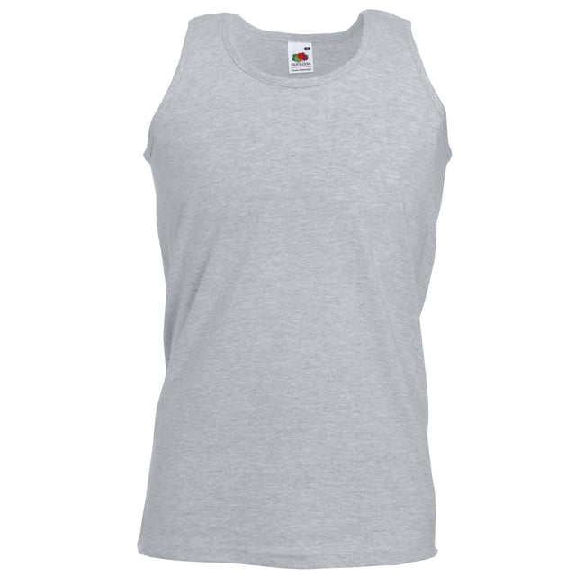 Heather Grey - Front - Fruit Of The Loom Mens Athletic Sleeveless Vest - Tank Top