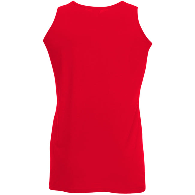 Red - Side - Fruit Of The Loom Mens Athletic Sleeveless Vest - Tank Top
