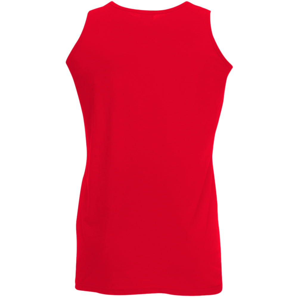 Red - Side - Fruit Of The Loom Mens Athletic Sleeveless Vest - Tank Top
