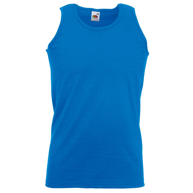 Royal - Front - Fruit Of The Loom Mens Athletic Sleeveless Vest - Tank Top