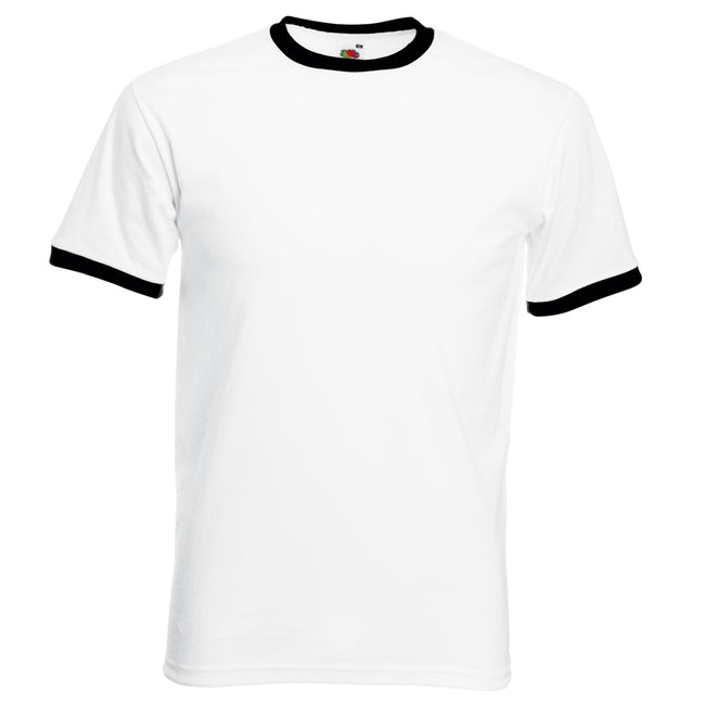 White-Black - Front - Fruit Of The Loom Mens Valueweight Short Sleeve T-Shirt