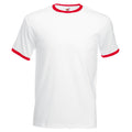 White-Red - Front - Fruit Of The Loom Mens Valueweight Short Sleeve T-Shirt