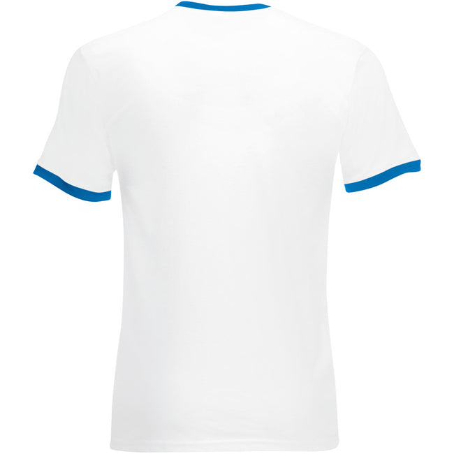 White-Royal Blue - Back - Fruit Of The Loom Mens Valueweight Short Sleeve T-Shirt