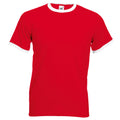 Red-White - Front - Fruit Of The Loom Mens Valueweight Short Sleeve T-Shirt