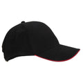 Black-Classic Red - Back - Beechfield Adults Unisex Athleisure Cotton Baseball Cap