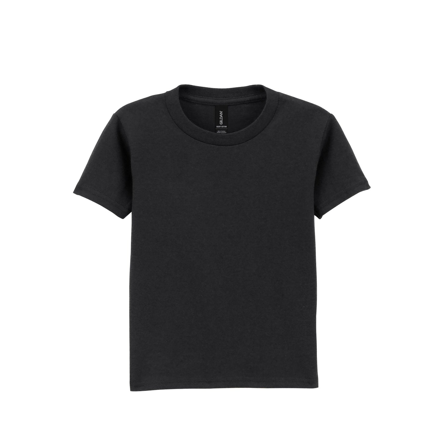 Black - Front - Gildan Childrens-Kids Cotton Heavy T-Shirt