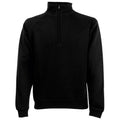 Black - Front - Fruit Of The Loom Mens Zip Neck Sweatshirt