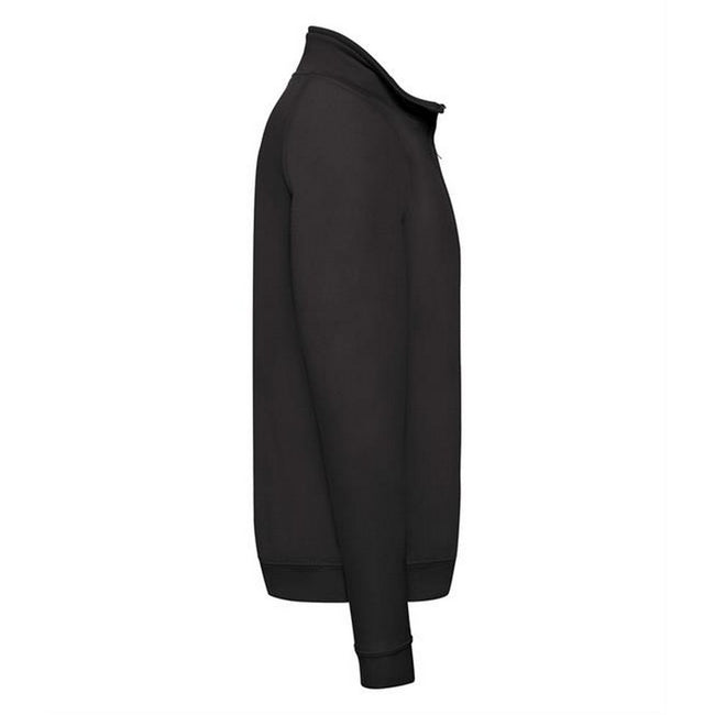 Black - Back - Fruit Of The Loom Mens Zip Neck Sweatshirt