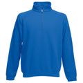 Royal - Front - Fruit Of The Loom Mens Zip Neck Sweatshirt