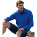 Royal - Back - Fruit Of The Loom Mens Zip Neck Sweatshirt
