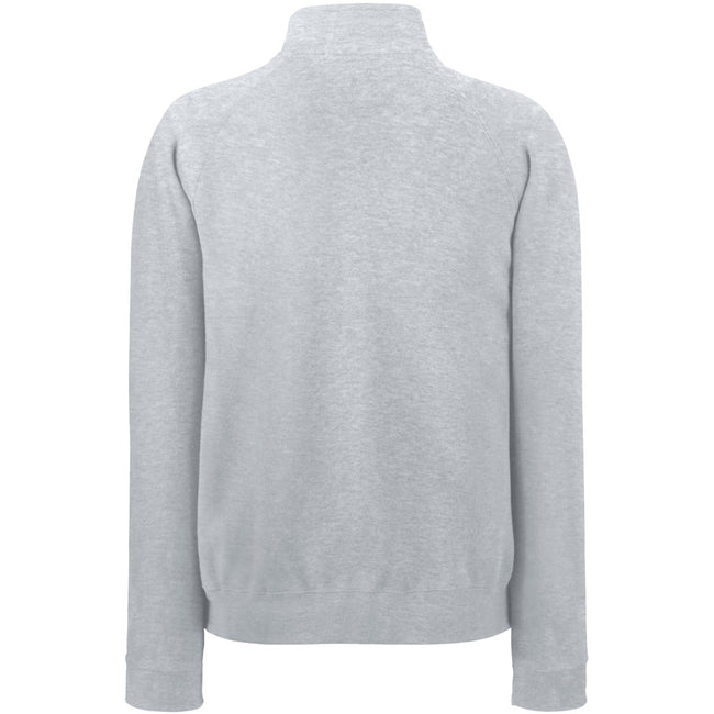 Heather Grey - Back - Fruit Of The Loom Mens Zip Neck Sweatshirt