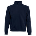Deep Navy - Front - Fruit Of The Loom Mens Zip Neck Sweatshirt