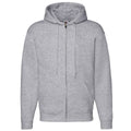 Heather Grey - Front - Fruit Of The Loom Mens Zip Through Hooded Sweatshirt - Hoodie