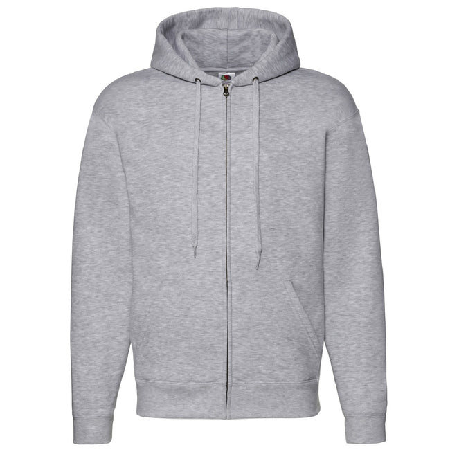 Heather Grey - Front - Fruit Of The Loom Mens Zip Through Hooded Sweatshirt - Hoodie