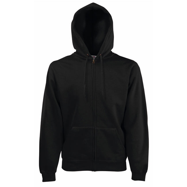Black - Back - Fruit Of The Loom Mens Zip Through Hooded Sweatshirt - Hoodie