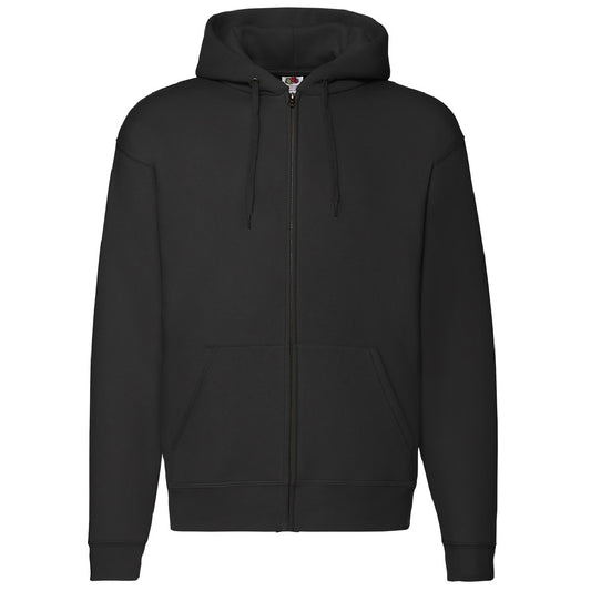 Black - Front - Fruit Of The Loom Mens Zip Through Hooded Sweatshirt - Hoodie