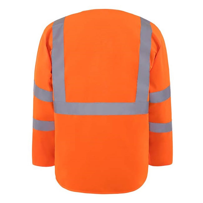 Hi Vis Orange - Side - Yoko Mens Executive Hi-Vis Long Sleeve Safety Waistcoat