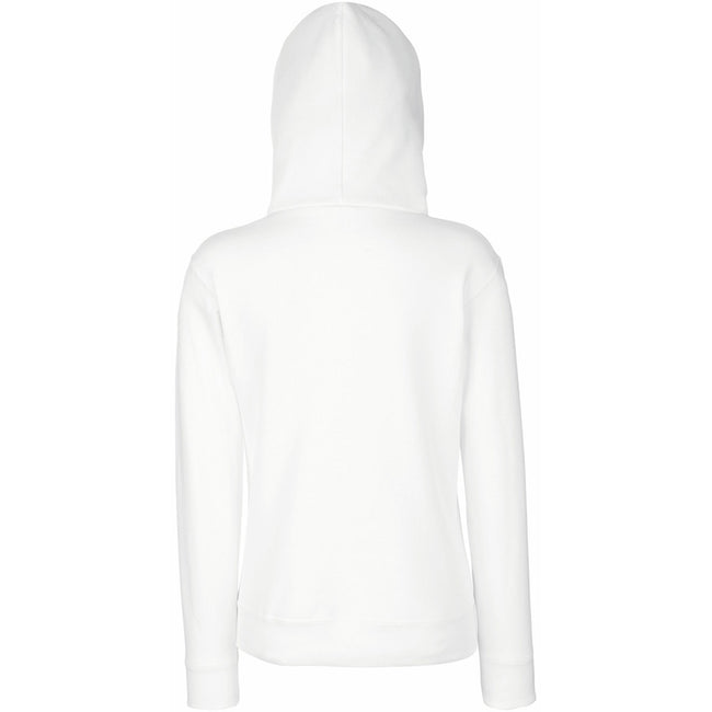 White - Back - Fruit Of The Loom Ladies Lady Fit Hooded Sweatshirt - Hoodie