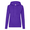 Purple - Front - Fruit Of The Loom Ladies Lady Fit Hooded Sweatshirt - Hoodie
