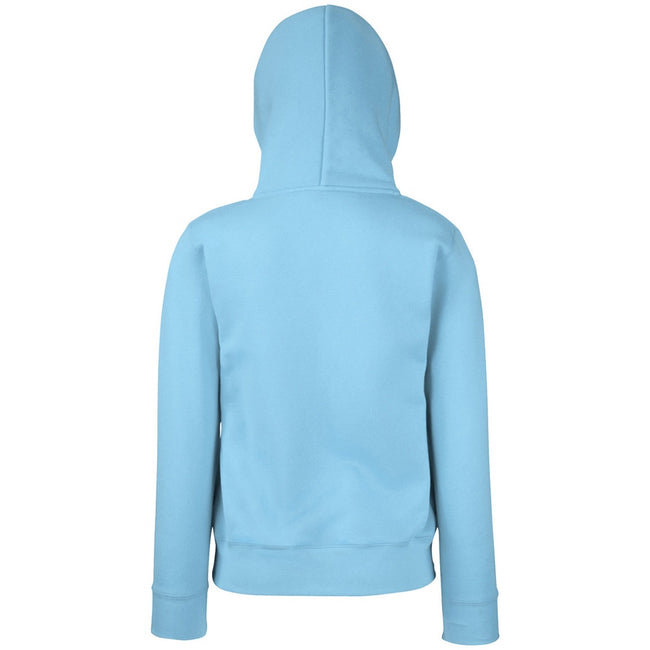 Sky Blue - Side - Fruit Of The Loom Ladies Lady Fit Hooded Sweatshirt - Hoodie