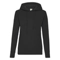 Black - Front - Fruit Of The Loom Ladies Lady Fit Hooded Sweatshirt - Hoodie