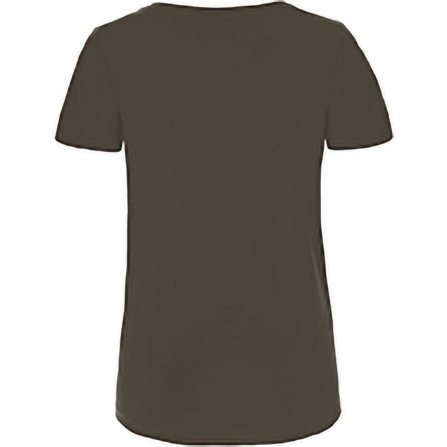 Khaki - Back - B&C Womens-Ladies Favourite Organic Cotton V-Neck T-Shirt