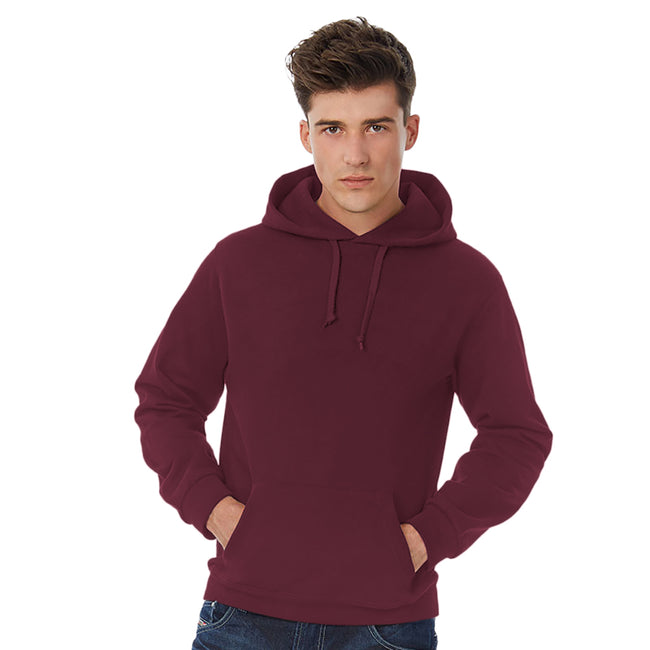 Burgundy - Back - B&C Adults Unisex ID. 203 50-50 Hooded Sweatshirt