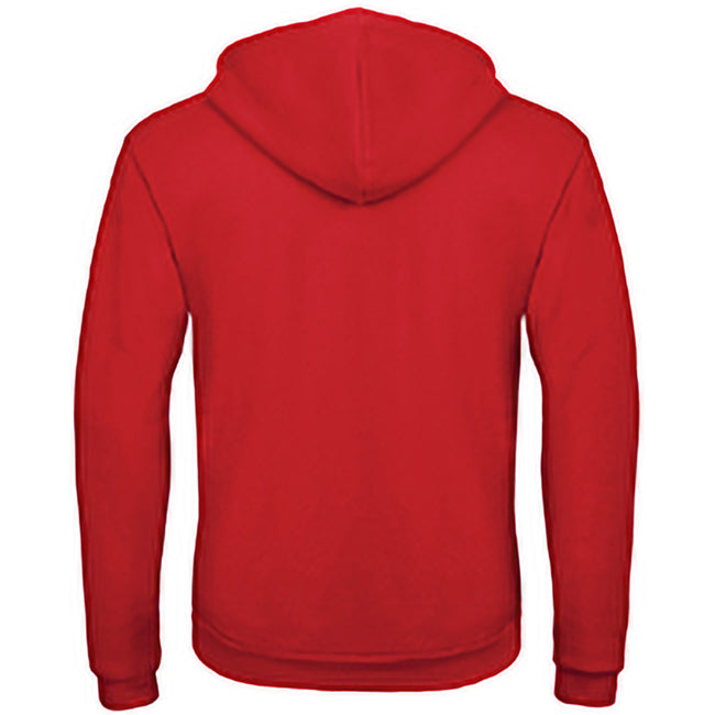 Red - Back - B&C Adults Unisex ID.205 50-50 Full Zip Hooded Sweatshirt