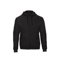 Black - Front - B&C Adults Unisex ID.205 50-50 Full Zip Hooded Sweatshirt