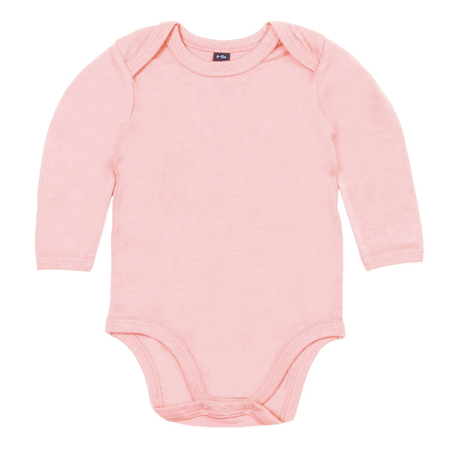Powder Pink - Front - Babybugz Baby Unisex Organic Long Sleeve Bodysuit