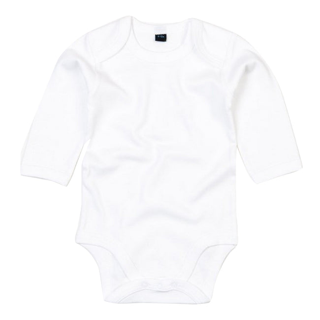 White - Front - Babybugz Baby Unisex Organic Long Sleeve Bodysuit