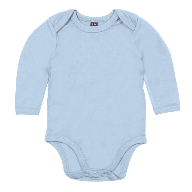 Dusty Blue - Front - Babybugz Baby Unisex Organic Long Sleeve Bodysuit